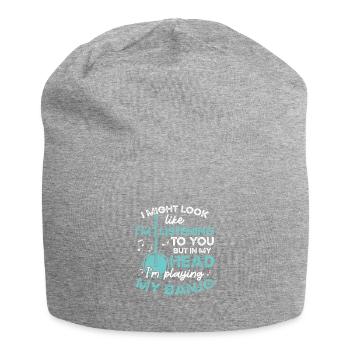 I Play My Banjo Musician Guitar Bluegrass - Jersey Beanie - heather grey - Front
