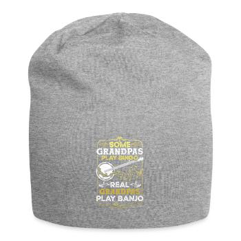 Banjo Grandpa Musician Guitar Bluegrass Banjo - Jersey Beanie - heather grey - Front