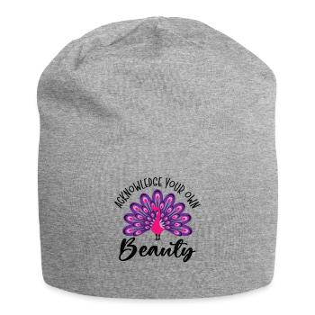 Propriétaire d’oiseau de beauté inspirant Peacock - Bonnet en jersey - gris chiné - Devant