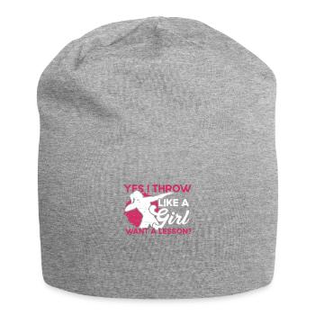 Je lance comme une fille - Bonnet en jersey - gris chiné - Devant