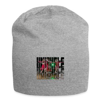 Einrad fahren - Jersey-Beanie - Grau meliert - Vorne
