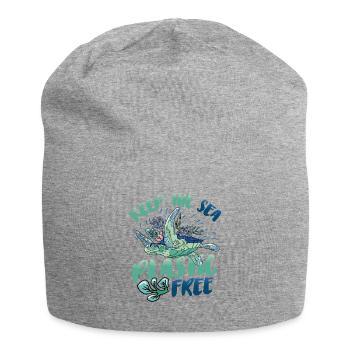 Haltet Das Meer Plastikfrei Rettet Den Ozean. - Jersey-Beanie - Grau meliert - Vorne