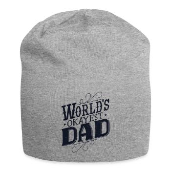 Worlds Okayest Papa Vatertag Geschenk für Männer Retro - Jersey-Beanie - Grau meliert - Vorne