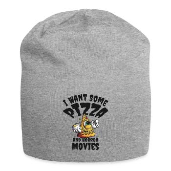 Halloween Pizza Monster Scary Pizza Liebhaber, - Jersey-Beanie - Grau meliert - Vorne