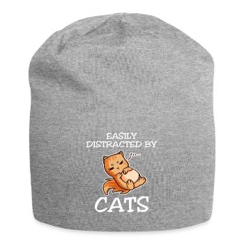Facilement distrait par les chats - Bonnet en jersey - gris chiné - Devant