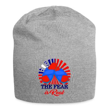 Taiwan Shirt, The Fear Is Real Slippers Funny Tee - Jersey Beanie - heather grey - Front