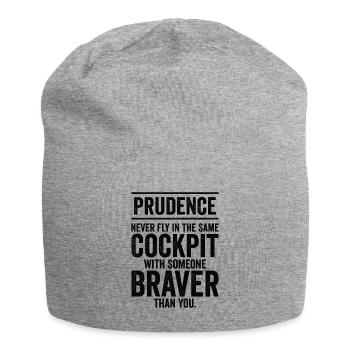 Prudence Wisdom Quotes Pilot Philosophy - Jersey Beanie - heather grey - Front