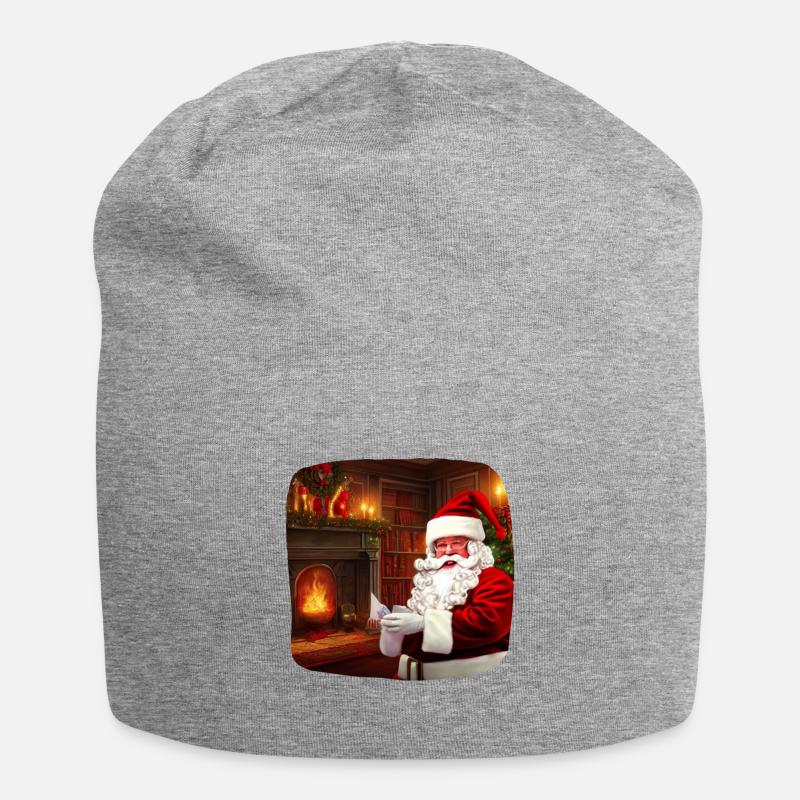 Weihnachtsmann - Jersey-Beanie - Grau meliert