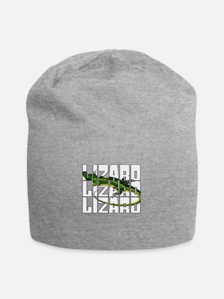 Eidechse - Jersey-Beanie - Grau meliert