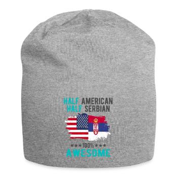 Half American Half Serbian - Jersey Beanie - heather grey - Front