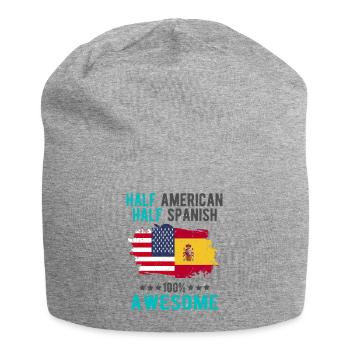 Half American Half Spanish - Jersey Beanie - heather grey - Front