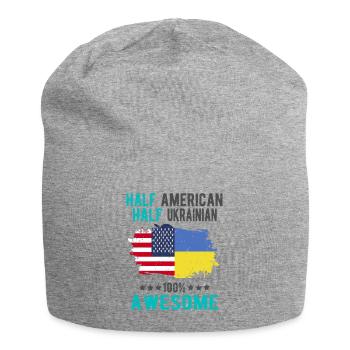 Half American Half Ukrainian - Jersey Beanie - heather grey - Front