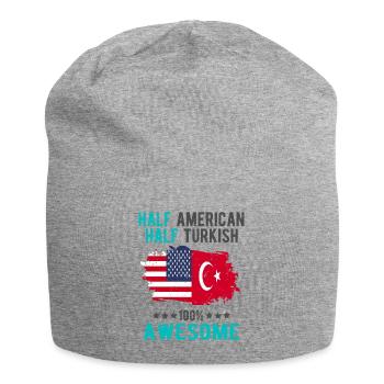 Half American Half Turkish - Jersey Beanie - heather grey - Front