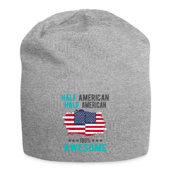 Half American Half American - Jersey Beanie - heather grey - Front