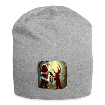 Santa Claus & Krampus - Jersey Beanie - heather grey - Front