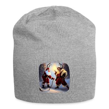 Santa Claus & Krampus - Jersey Beanie - heather grey - Front