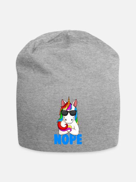 Einhorn - Jersey-Beanie - Grau meliert
