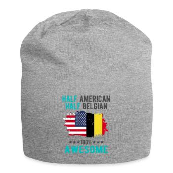 Moitié américain moitié belge - Bonnet en jersey - gris chiné - Devant