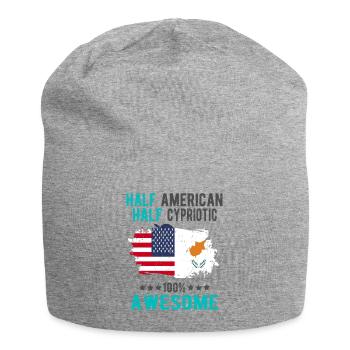 Halb Amerikaner Halb Zyprer - Jersey-Beanie - Grau meliert - Vorne