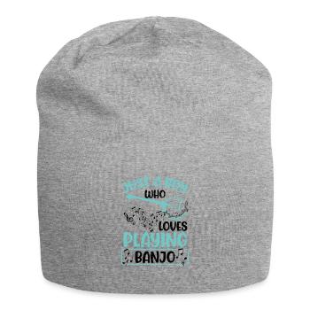 Garçon qui aime jouer de la guitare de musicien de banjo - Bonnet en jersey - gris chiné - Devant