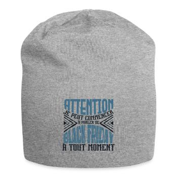 Avertissement, black-friday à tout moment. - Bonnet en jersey - gris chiné - Devant