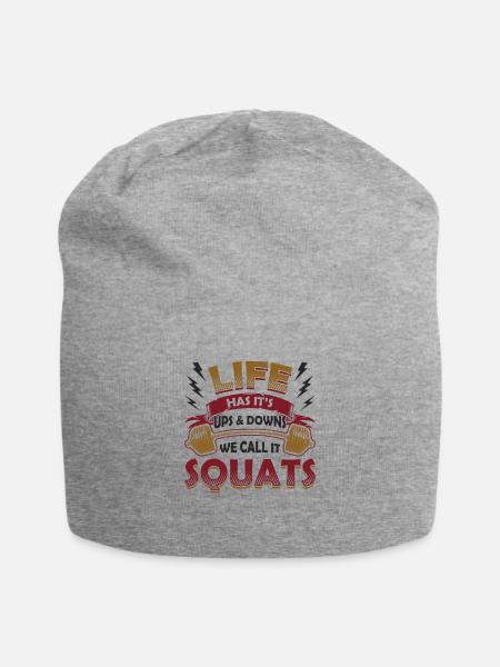 Das Leben Hat Seine Höhen Und Tiefen. - Jersey-Beanie - Grau meliert