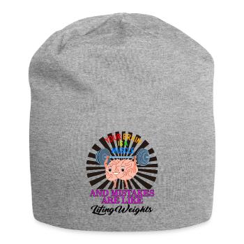 Chemise de positivité, le cerveau est un t-shirt musculaire, cerveau - Bonnet en jersey - gris chiné - Devant