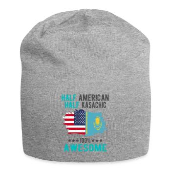 Half American Half Kazakh - Jersey Beanie - heather grey - Front