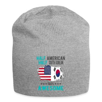 Half American Half South Korean - Jersey Beanie - heather grey - Front