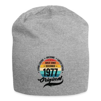 Rétro 45 ans Décembre 1977 Anniversaire Millésime - Bonnet en jersey - gris chiné - Devant