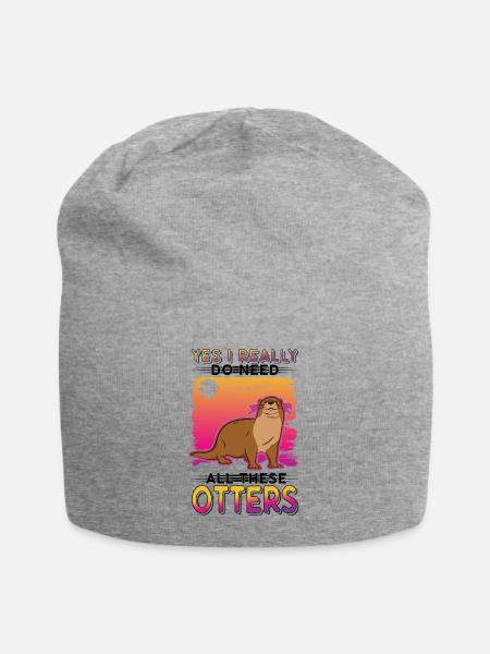 Loutre Cadeau Loutre Loutre Loutre Loutre de mer - Bonnet en jersey - gris chiné