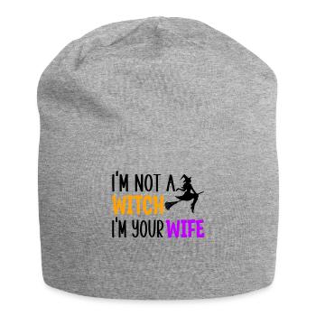 I'm not your witch I'm your wife - Jersey Beanie - heather grey - Front