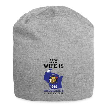 Nichts macht mir Angst Wisconsinite Wife Wisconsin - Jersey-Beanie - Grau meliert - Vorne