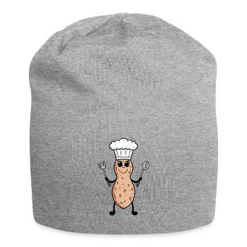 Erdnuss Koch kochen Restaurant Geschenk - Jersey-Beanie - Grau meliert - Vorne