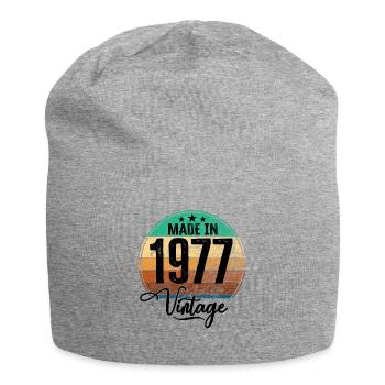 Millésime Fabriqué en 1977 Année de naissance 1977 Anniversaire - Bonnet en jersey - gris chiné - Devant