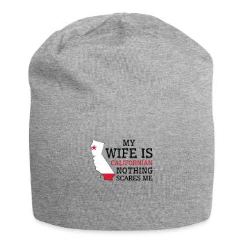Nichts macht mir Angst Kalifornische Ehefrau - Jersey-Beanie - Grau meliert - Vorne