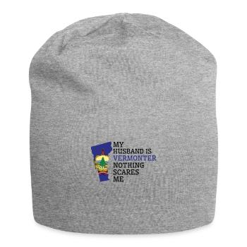 Nothing Scares Me Vermonter Husband Vermont - Jersey Beanie - heather grey - Front