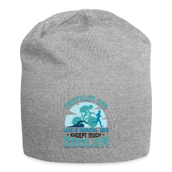 Triathlon-Dad, wie ein normaler Dad, nur cooler. - Jersey-Beanie - Grau meliert - Vorne