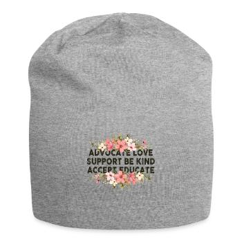 Advocate Love Support Accept Be Kind - Jersey Beanie - heather grey - Front