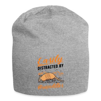 Facilement distrait par le tatou du tatou - Bonnet en jersey - gris chiné - Devant