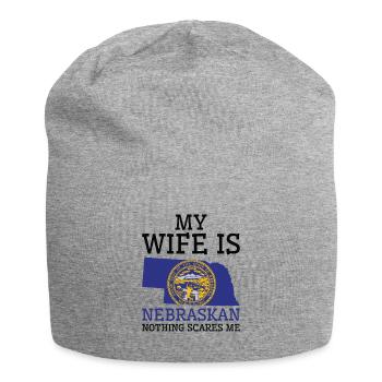 Nichts macht mir Angst Nebraska Ehefrau Nebraska - Jersey-Beanie - Grau meliert - Vorne