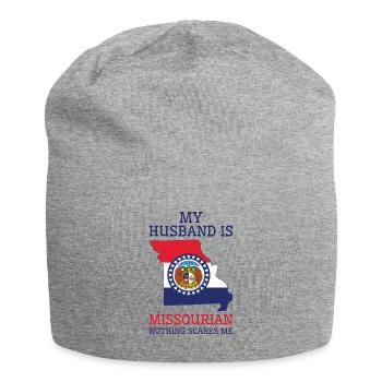 Nothing Scares Me Missourian Husband Missouri - Jersey Beanie - heather grey - Front
