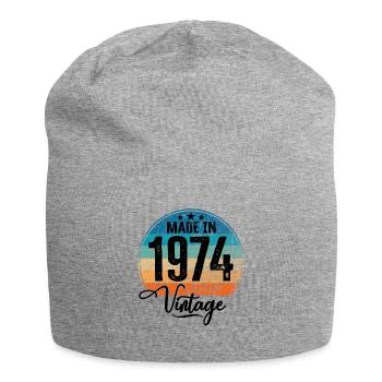 Millésime Fabriqué en 1974 Année de naissance 1974 Anniversaire - Bonnet en jersey - gris chiné - Devant