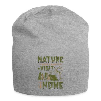Die Natur Ist Kein Ort, Den Man Besucht. - Jersey-Beanie - Grau meliert - Vorne