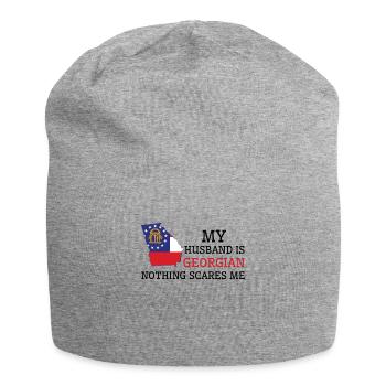 Rien ne me fait peur mari géorgien - Bonnet en jersey - gris chiné - Devant