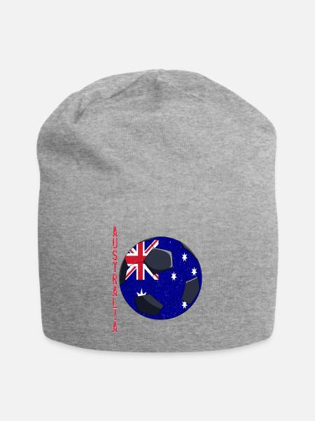 Australia Soccer Ball Australian Flag - Jersey-Beanie - Grau meliert