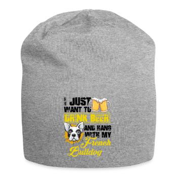Drinking beer - Jersey Beanie - heather grey - Front
