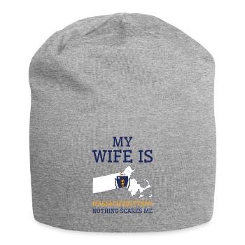 Nothing Scares Me Massachusettsan Wife - Jersey Beanie - heather grey - Front