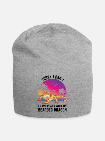 Bartagame Spruch Bearded Dragon - Jersey-Beanie - Grau meliert