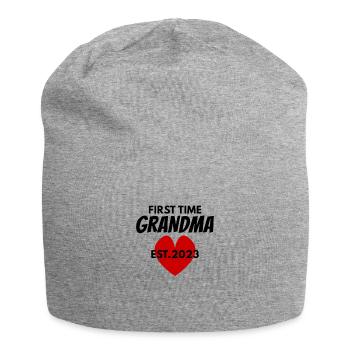 Oma zum ersten Mal - Oma 2023 - Jersey-Beanie - Grau meliert - Vorne
